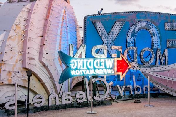 Wedding Information neon sign at The Neon Museum