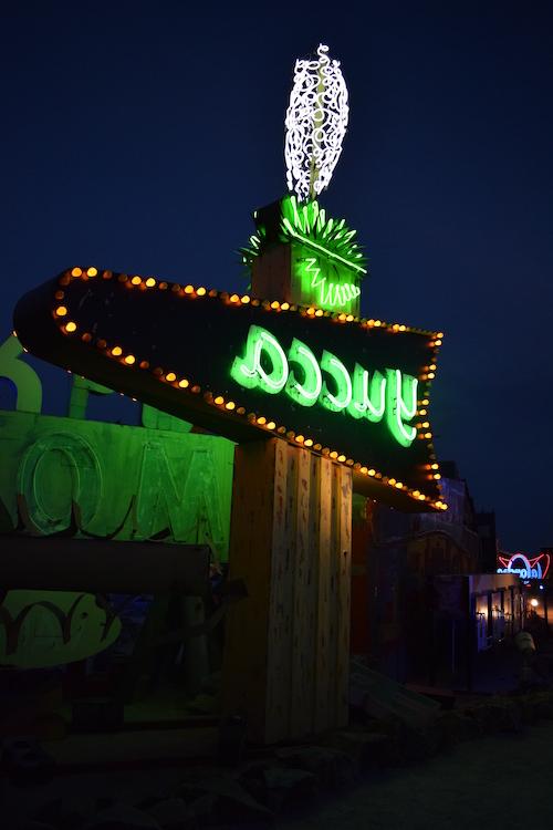 Yucca Motel sign restored and on display at The Neon Museum